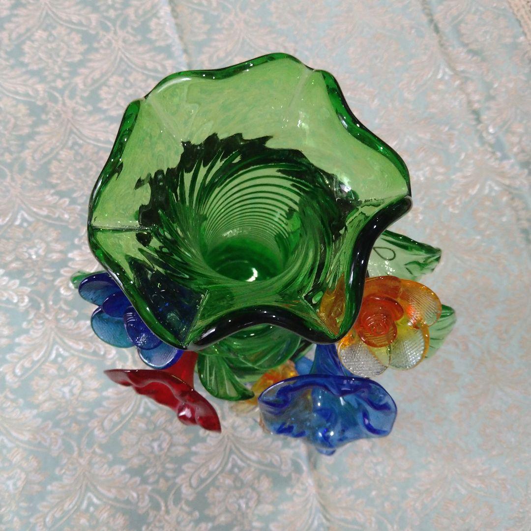 琉球ガラス花瓶＆花