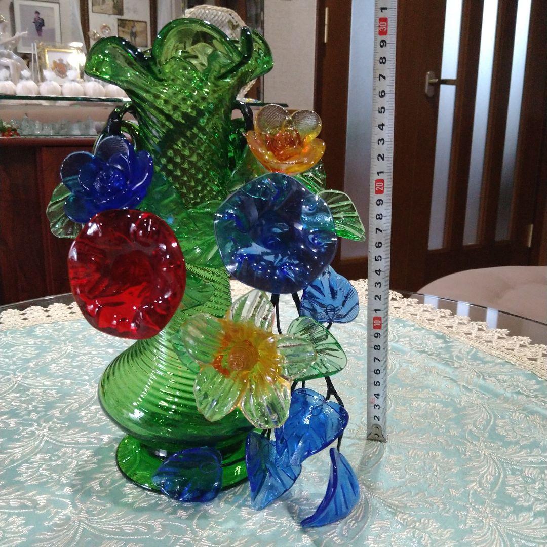 琉球ガラス花瓶＆花