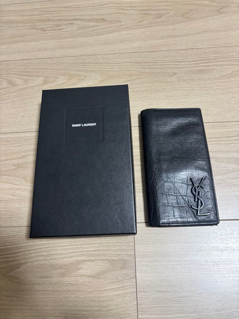 SAINT LAURENT クロコブラックレザー 長財布