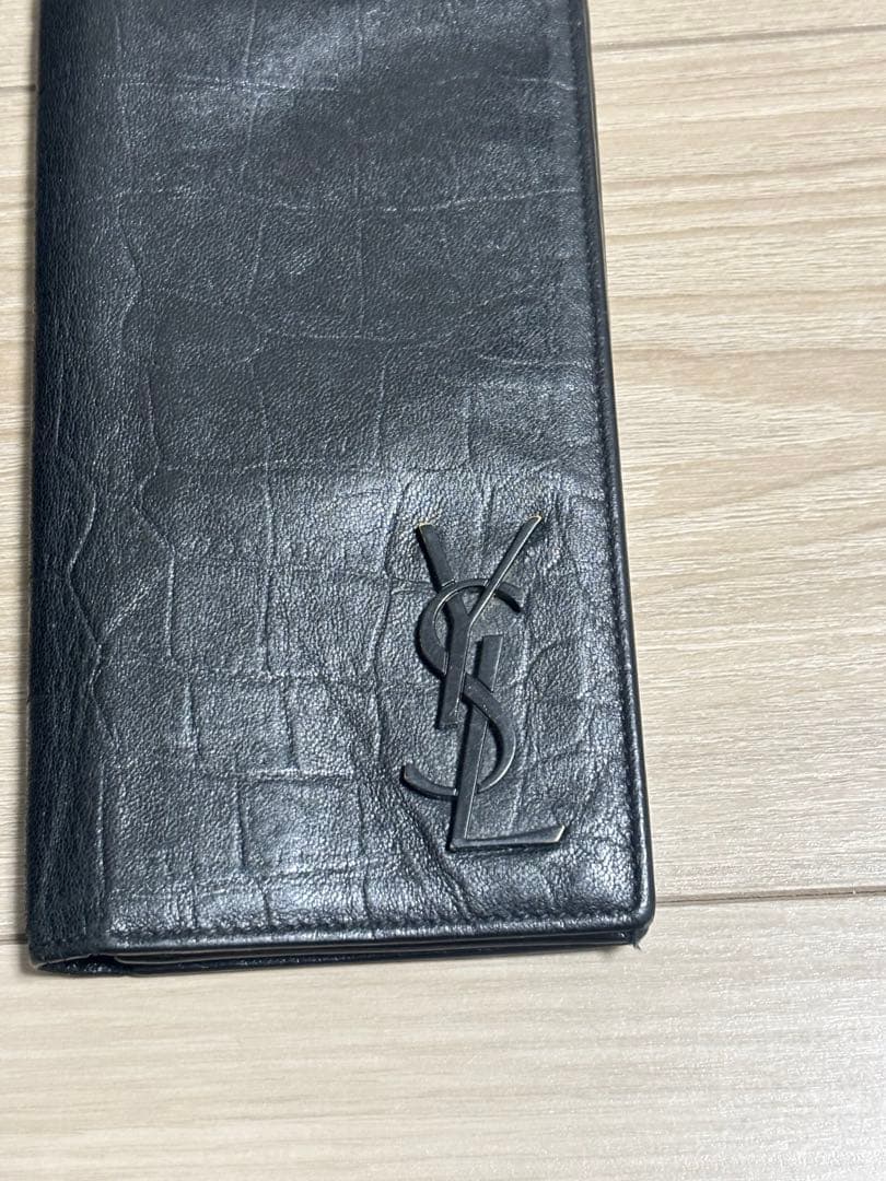 SAINT LAURENT クロコブラックレザー 長財布