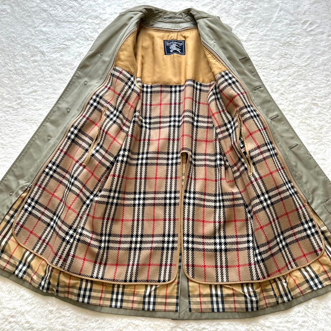 【美品】バーバリー 80’s ノバチェック　トレンチ　カーキ　ロング丈　ライナー