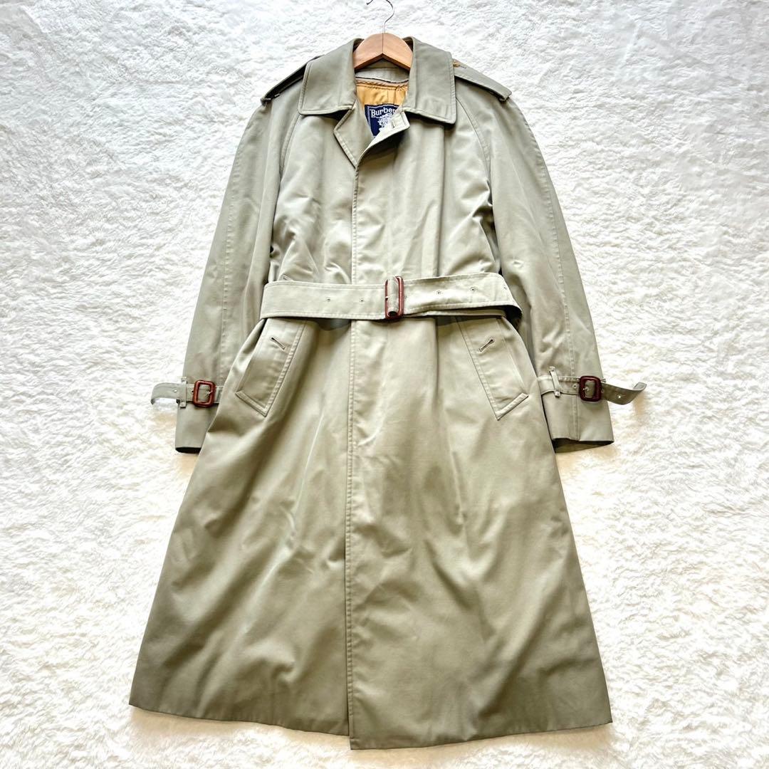 【美品】バーバリー 80’s ノバチェック　トレンチ　カーキ　ロング丈　ライナー