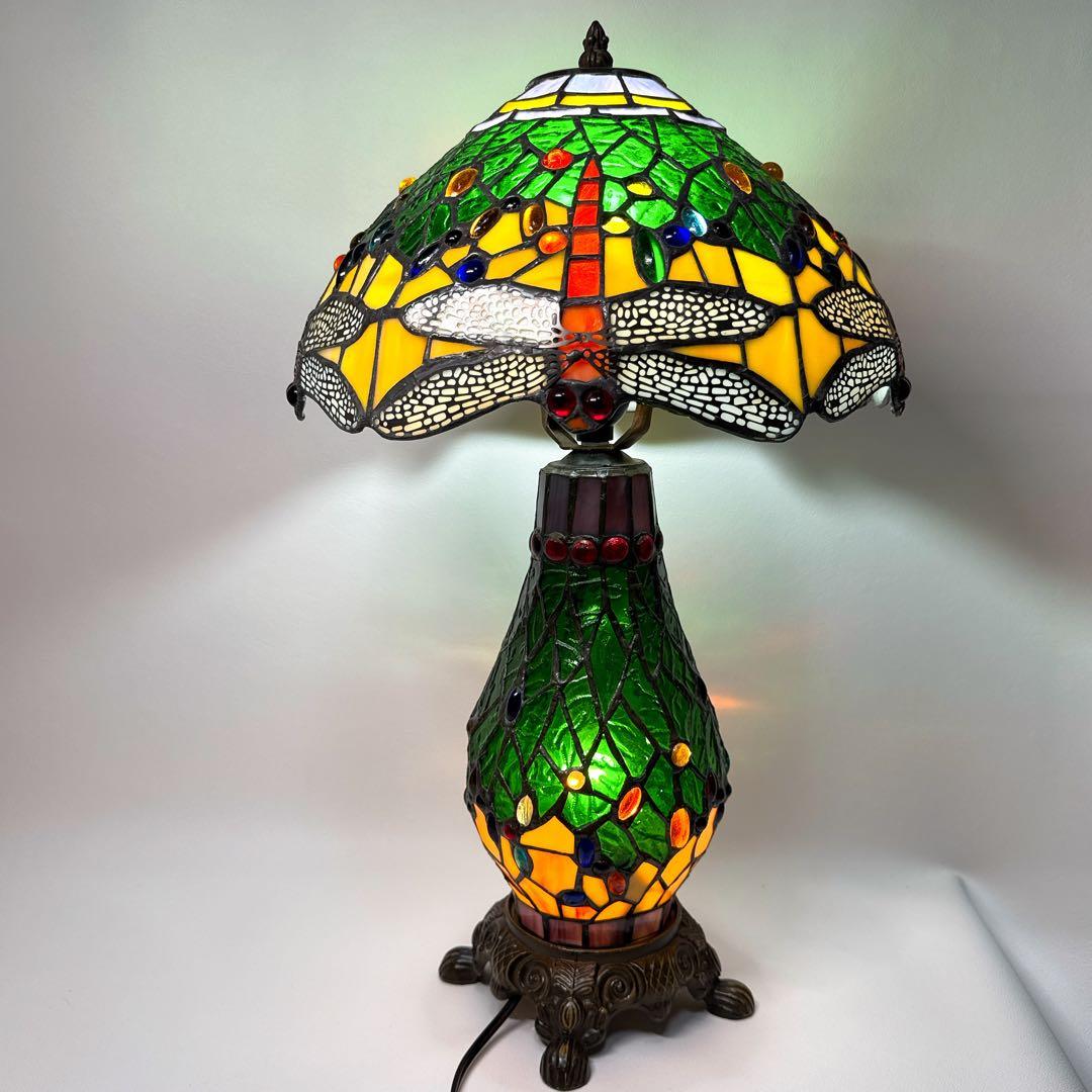 ステンドグラス ランプ ティファニースタイル 蜻蛉 昭和レトロ ヴィンテージ
