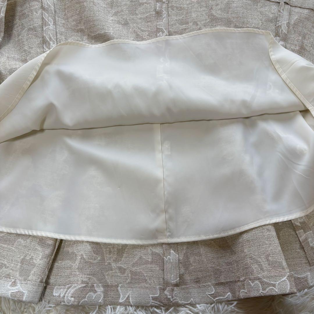 タグ付き ANAYI リネンライク フラワープリント フレアスカート サイズ38