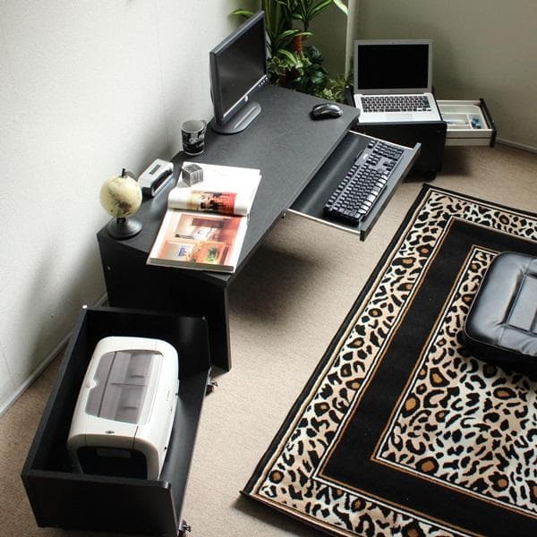 《新品送料無料》ロータイプデスク3点セットスライドテーブル 90cm幅