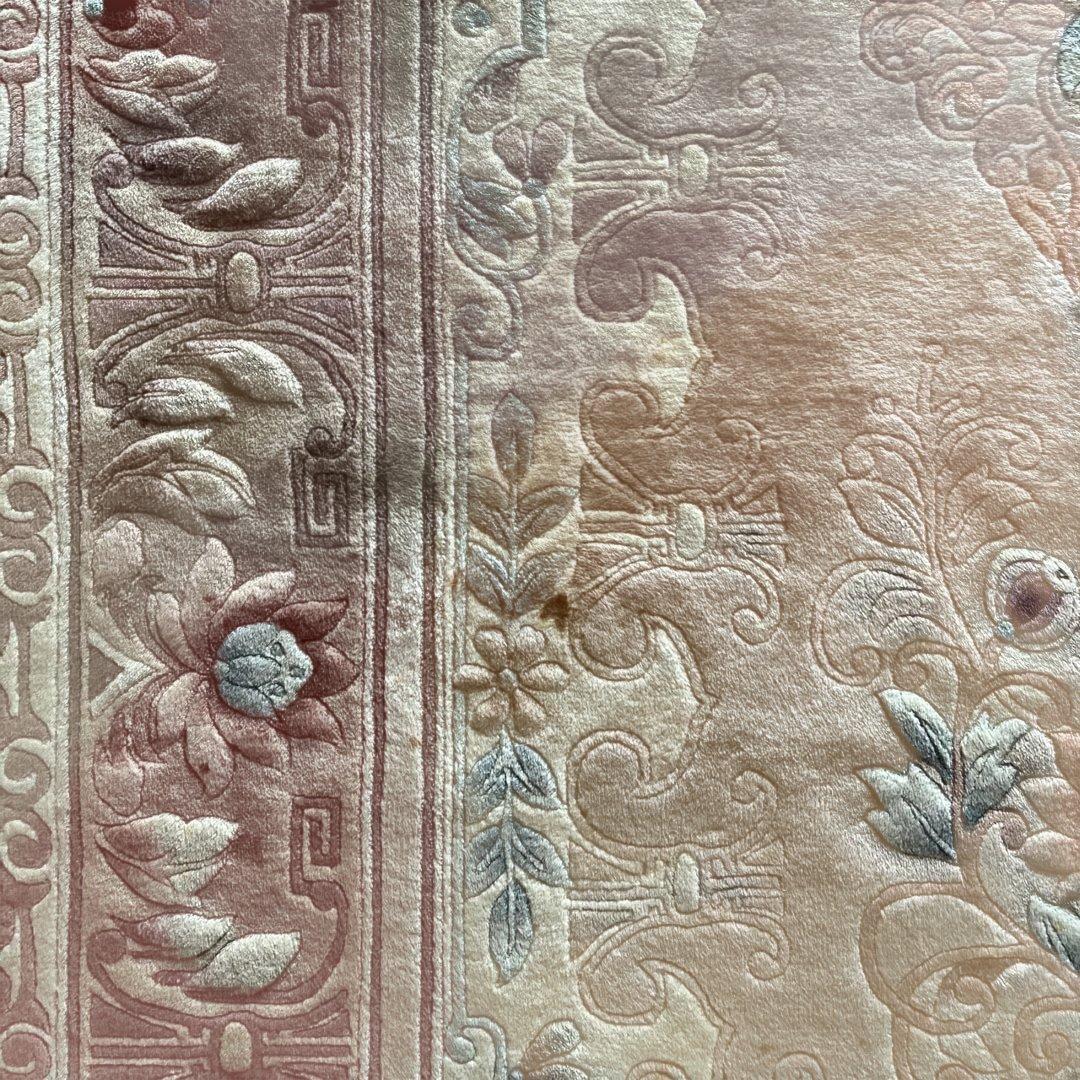 中国緞通　ウール製　千代田絨毯　花柄カーペット 181X 273cm