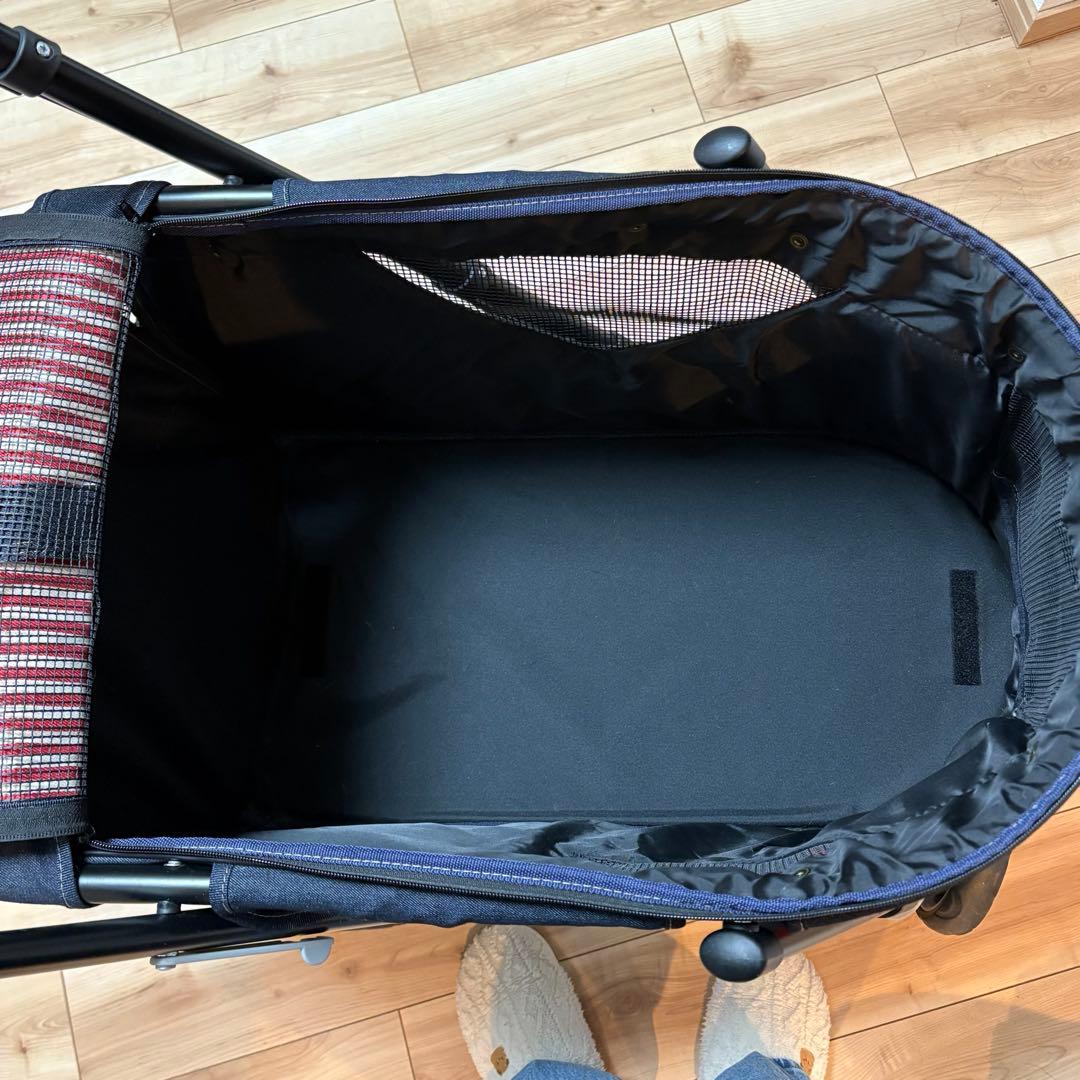 デニム風ペットバギー/犬用キャリー