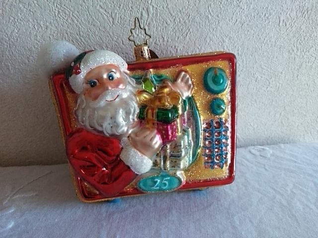 クリストファー・ラコ　ガラスオーナメント　テレビジョンからサンタクロース