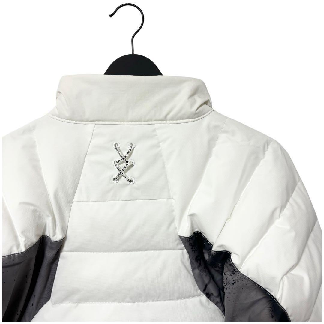 新品 ラッセルノ ゴルフ パデッド ジャケット ペイズリー ホワイト XL 6