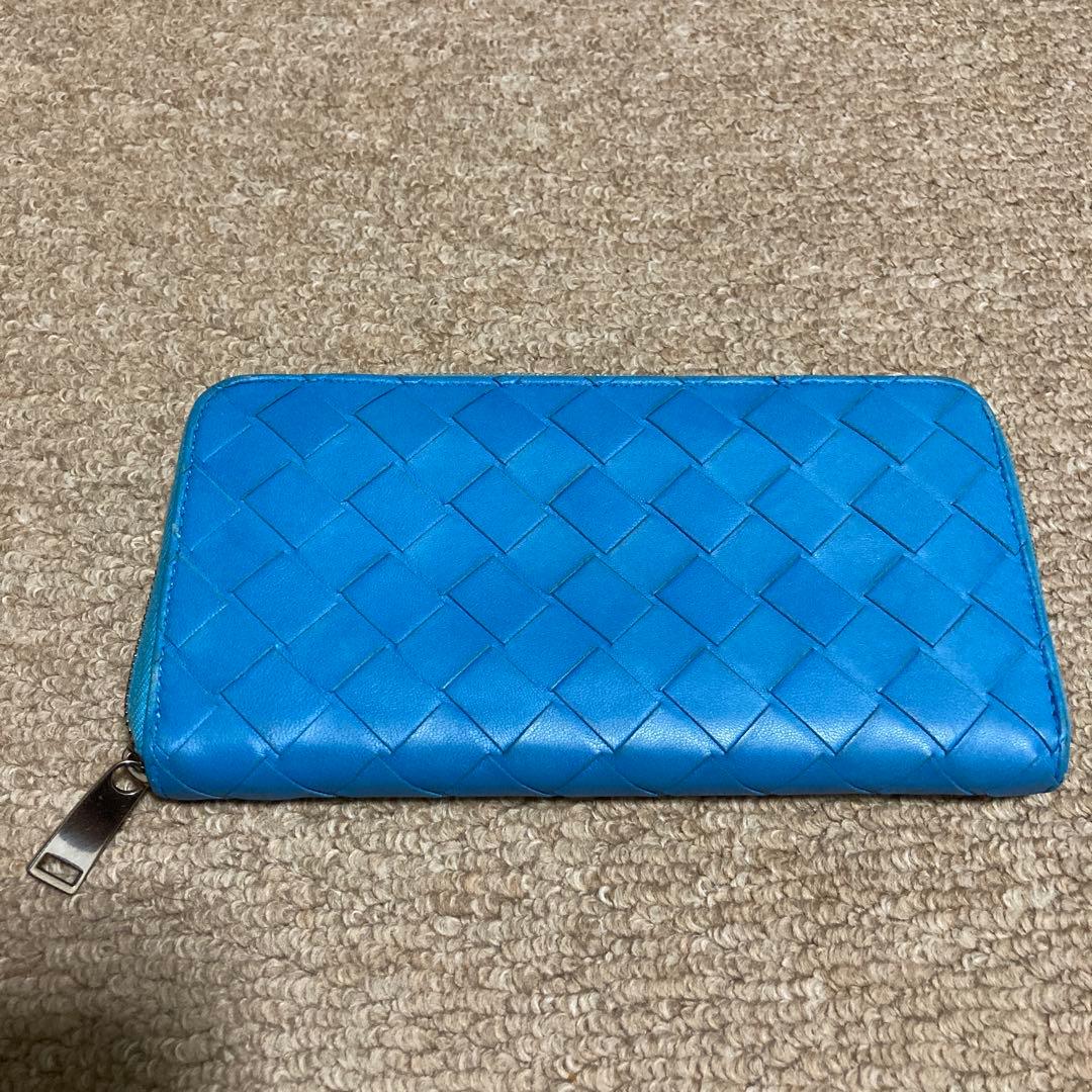 ボッテガ・ヴェネタ 長財布 水色