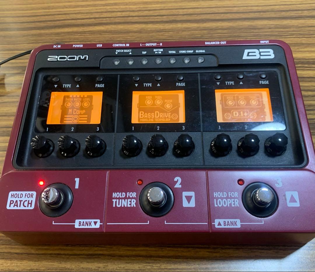 ZOOM B3 ベース用マルチエフェクター　ACアダプター付き