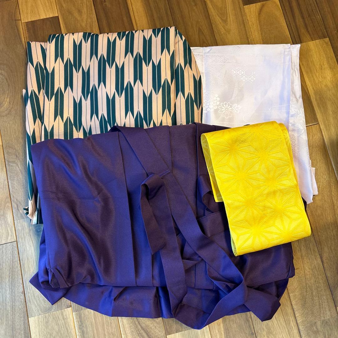 レトロ袴４点セット　足袋　草履　リボン　計7点