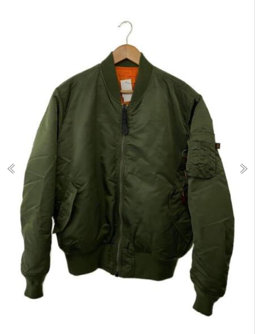 【美品】【アルファインダストリーズ】【Lサイズ】【MA-1】【定番カーキ】