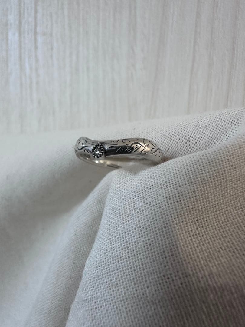 agete アガット　シルバー　ダイヤ　リング　11号　ヴィンテージ感