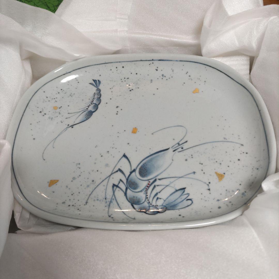 九谷焼 海老柄 金箔お皿５枚