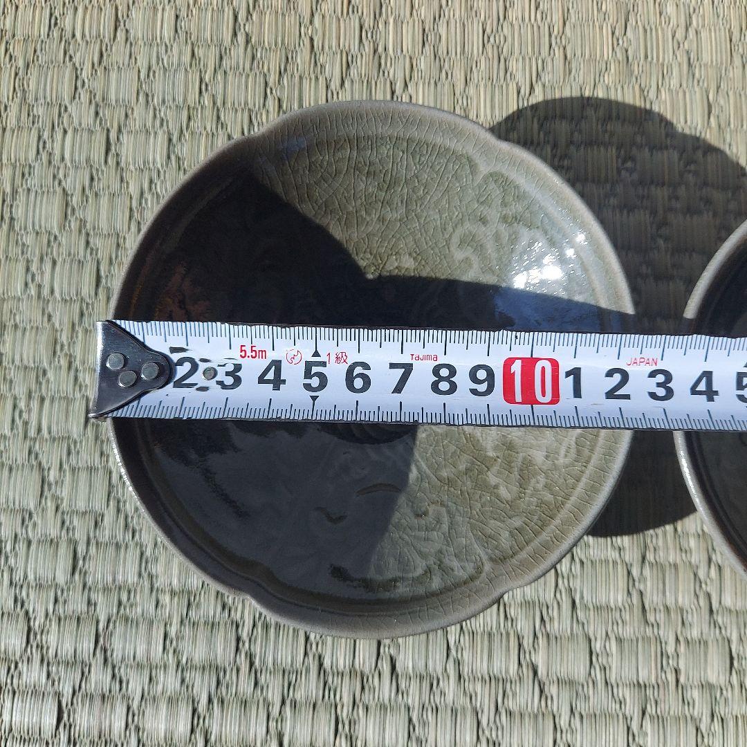 近藤亮介 陽刻　渋いグリーン系　小鉢　2個セット　新品未使用