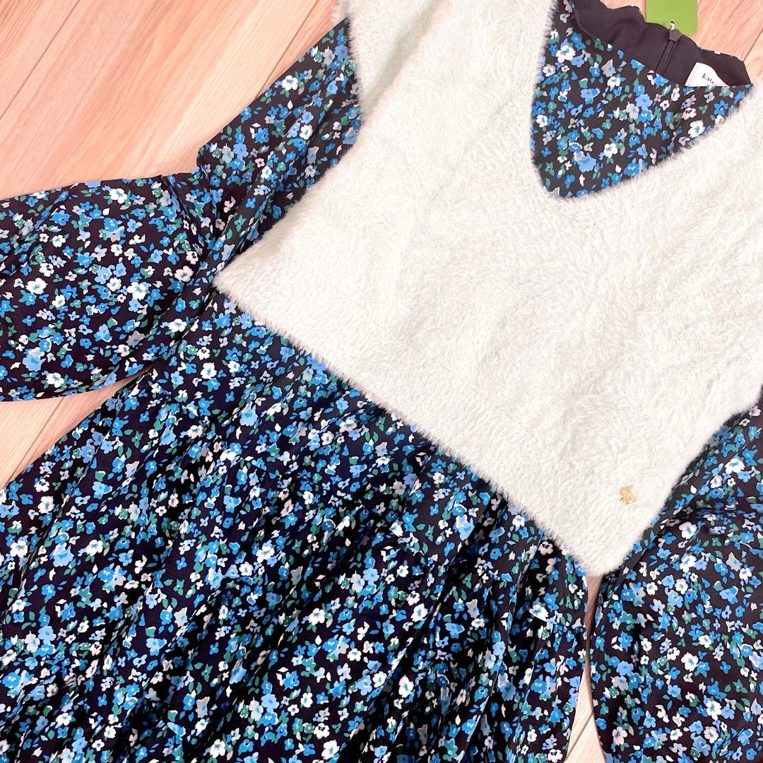 新品　ニットベスト&ポピーワンピースセット　ケイトスペードニューヨーク　150