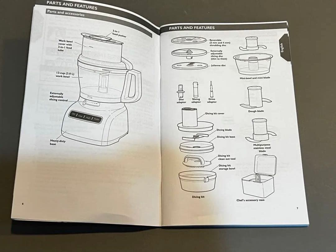大容量　フードプロセッサー キッチンエイド 13cup アタッチメント多数