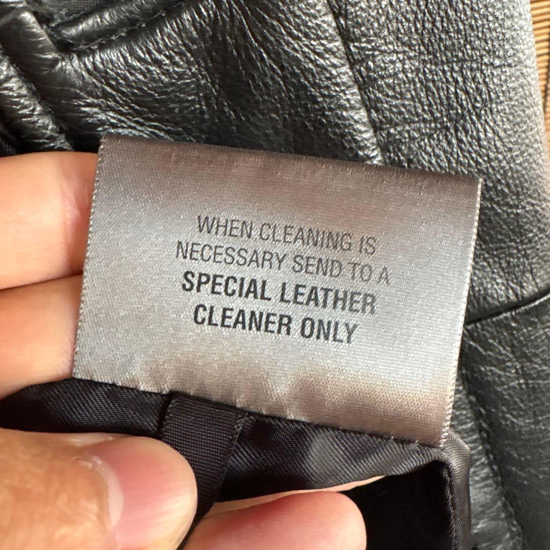 【WILSONS LEATHER】ブラック レザー ロングコート M