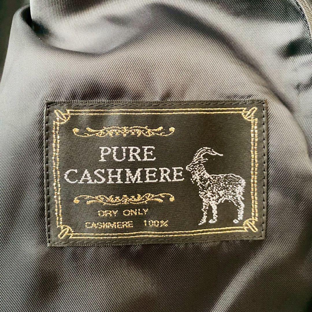 最上級ピュアカシミヤ100%●極美品●マキシ丈 Aラインバルマカーンコート XL