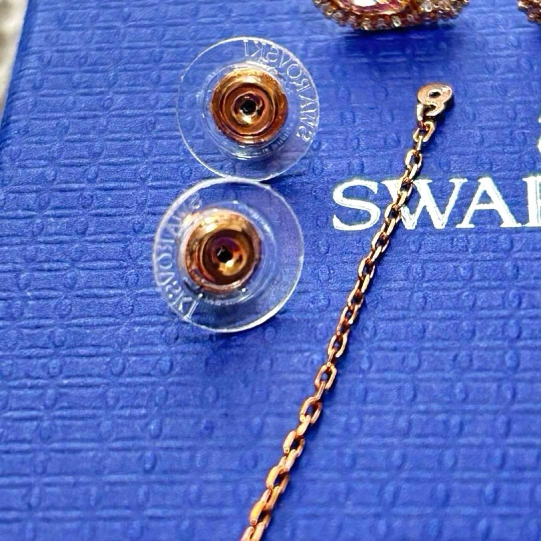 スワロフスキー 2way スワン ドロップDazzling ピンク ロング