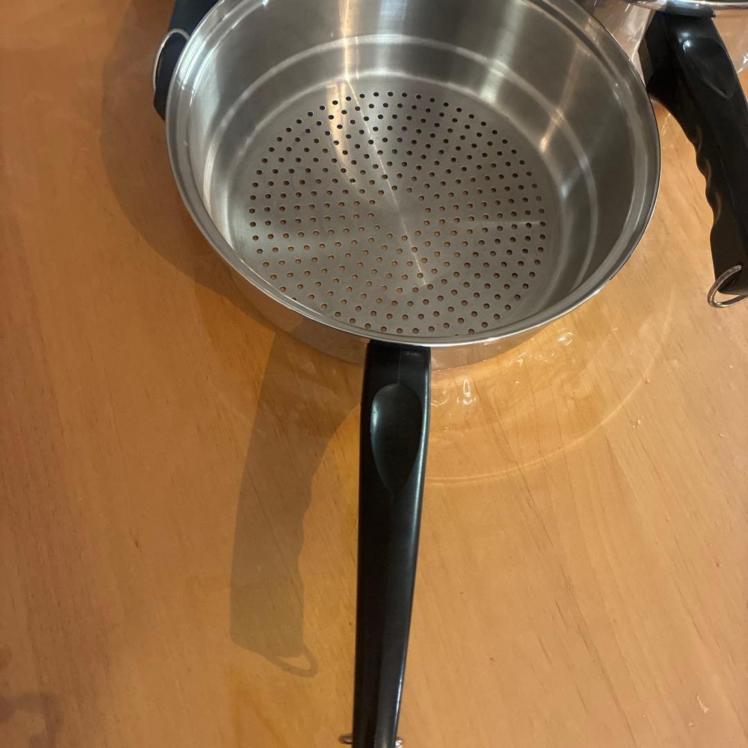 ラスタークラフト３コートソースパン小フライパンスチーマーのセットガス専用数回使用