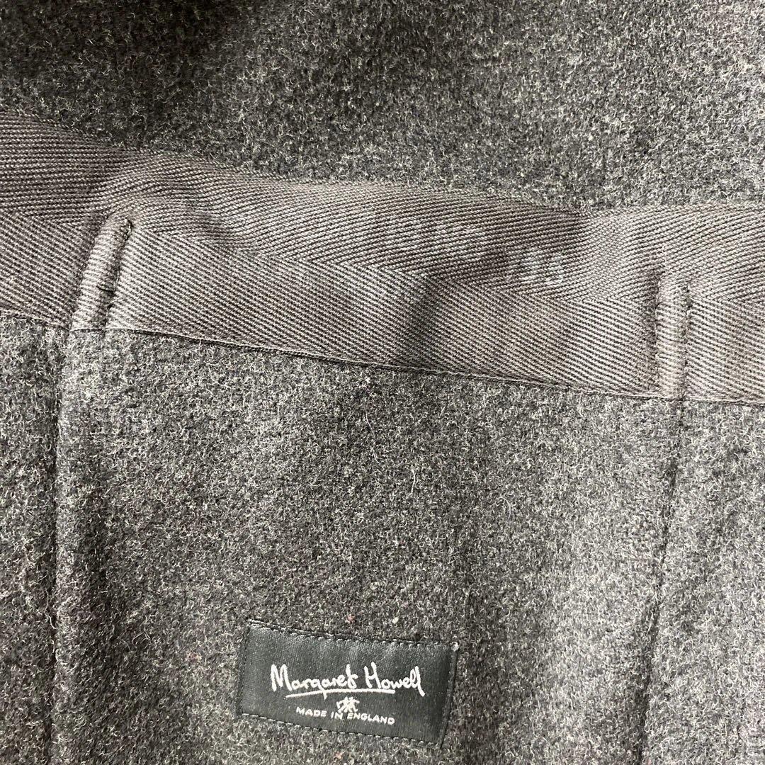 N305◯ 美品 マーガレットハウエル ダッフルコート ロング ダークグレー