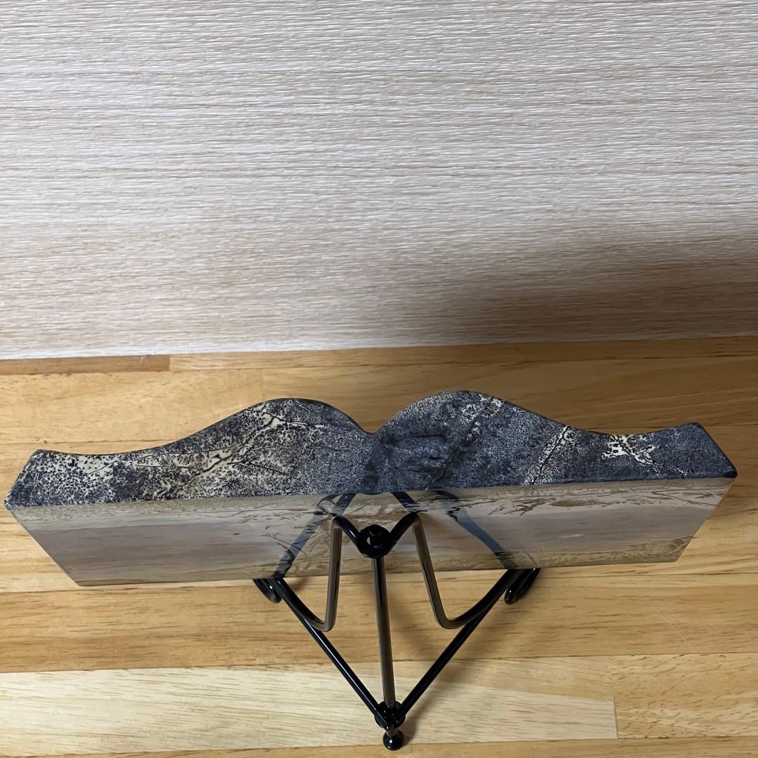 ⬛︎【１点物】ピクチャージャスパー 天然石 ブックスタイル 自然風景模様　台座付