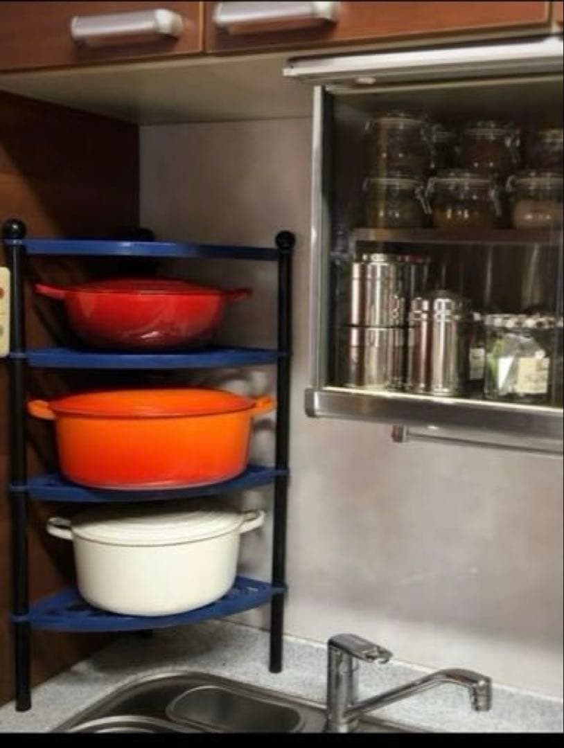 ル・クルーゼ　ポットスタンド　廃盤青色　４段