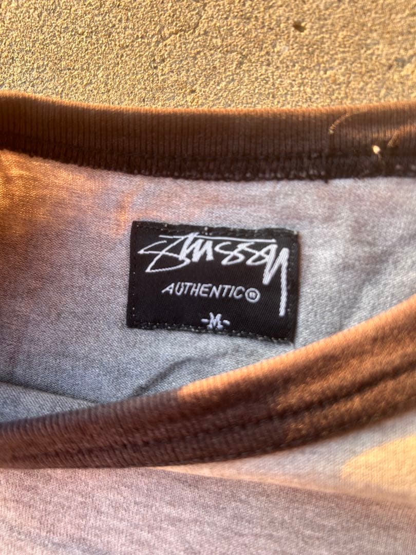 Old Stussy 七分袖カットソー Mサイズ グレー/ブラック