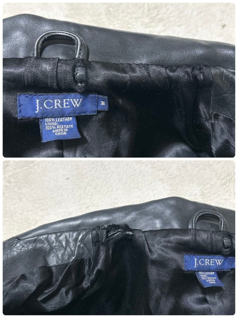 90S 希少 J.CREW 青タグ カーコートジャケット M レザー ブラック