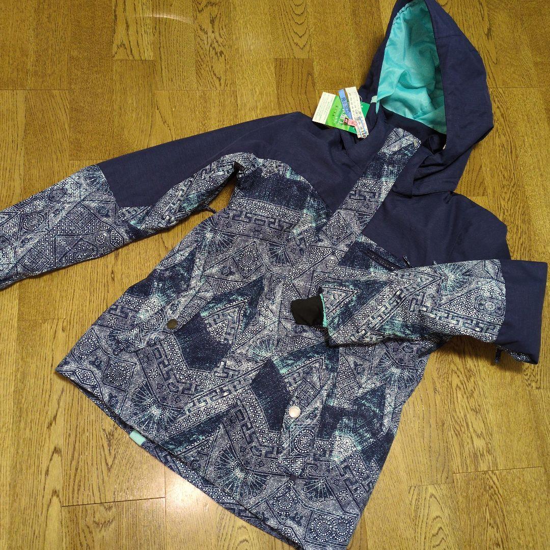 【美品】ROXY　スノボウェア　上下セットアップ　Ｓ　　ブルー　総柄　イエロー