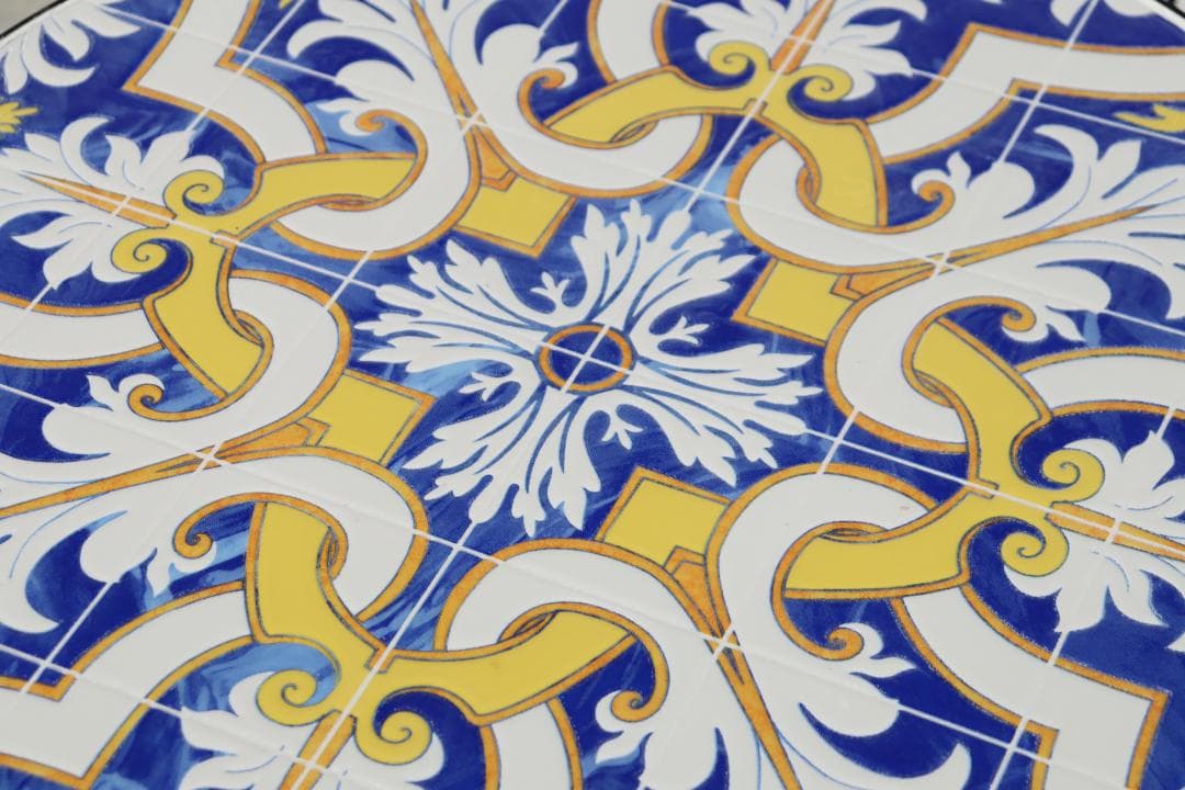 ガーデンテーブルセット アイアン イタリアンイエロー 3点セット