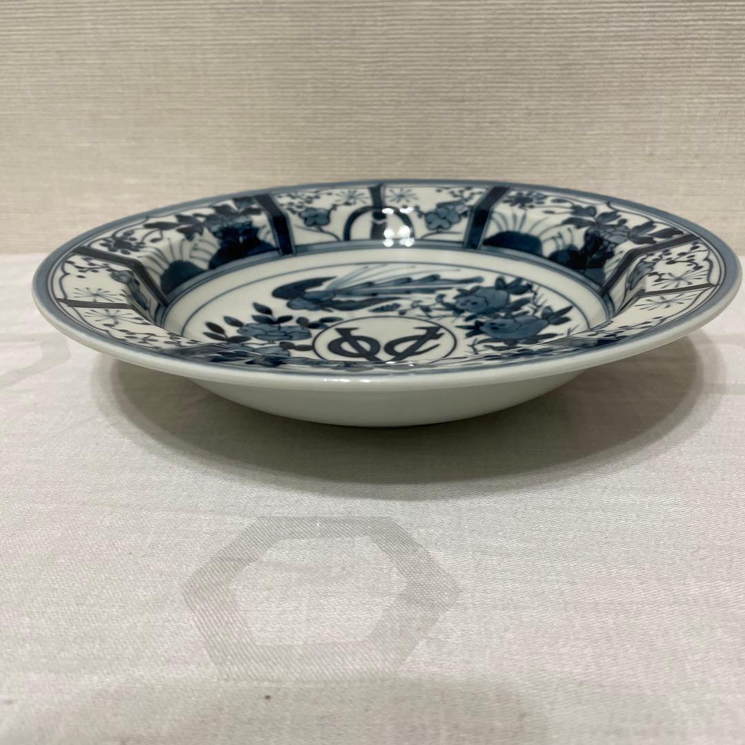 有田焼 染付 芙蓉手紋様 VOCマーク皿　口径22㎝　2枚セット