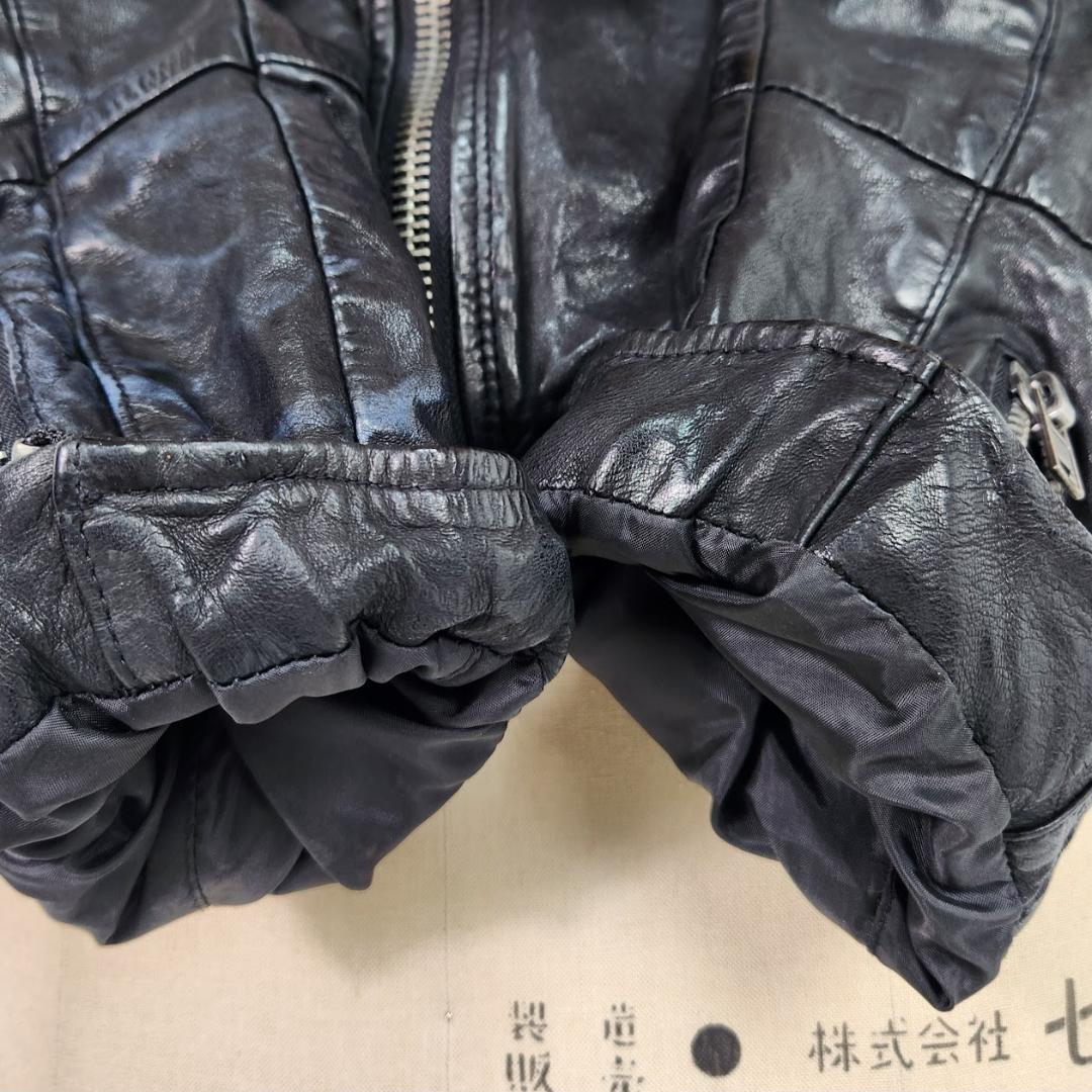 DIESEL ディーゼル シングルライダース ブラック Sサイズ シープレザー