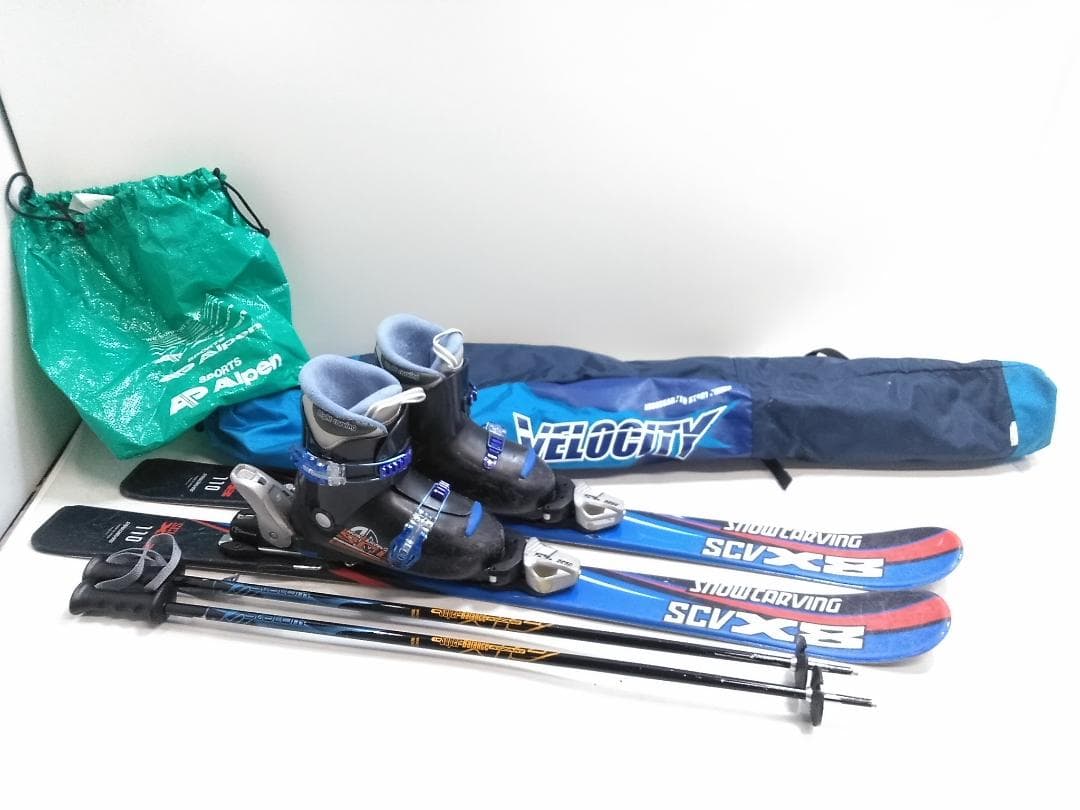 ジュニアスキー5点セット スノーカービング 110cm ブーツ22cm ◇