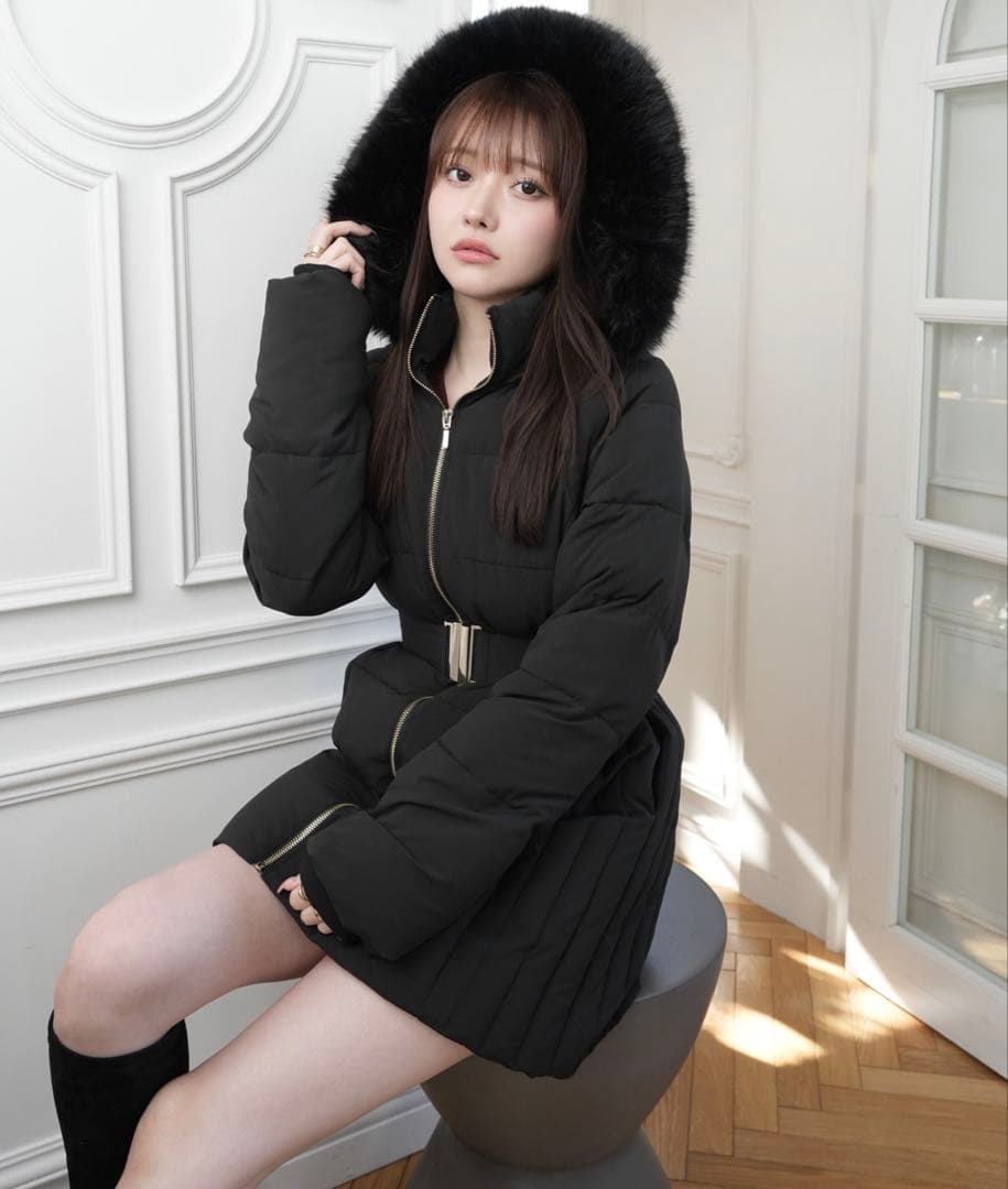 LIPSERVICE シェーディングライン中綿コート