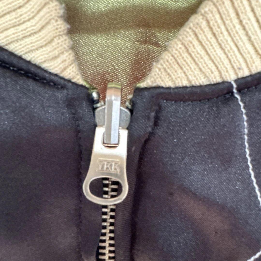 そうスカジャン オリーブグリーン ピンク刺繍