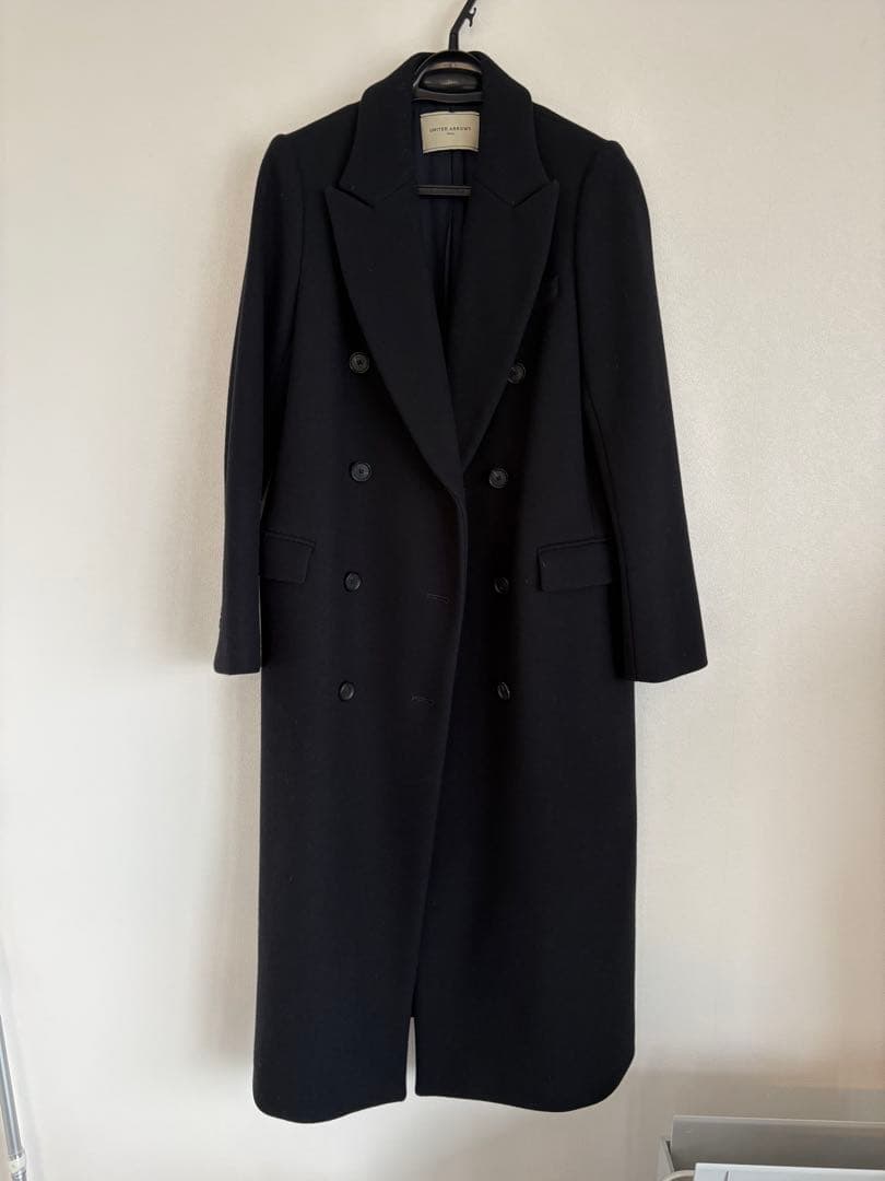 【中古美品】ユナイテッドアローズ 濃紺 ダブルブレスト チェスターコート