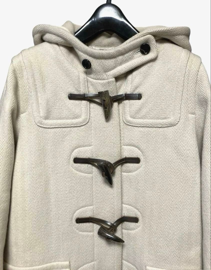 美品✨INED ヘリンボーン L ダッフルコート アイボリー ロング ウール