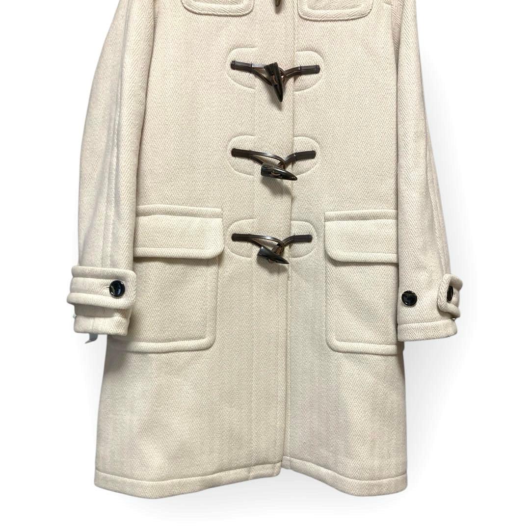 美品✨INED ヘリンボーン L ダッフルコート アイボリー ロング ウール