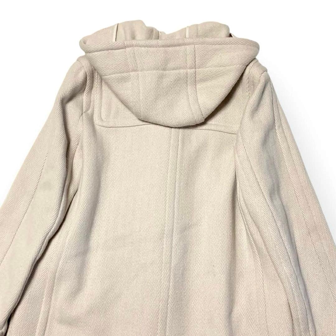 美品✨INED ヘリンボーン L ダッフルコート アイボリー ロング ウール