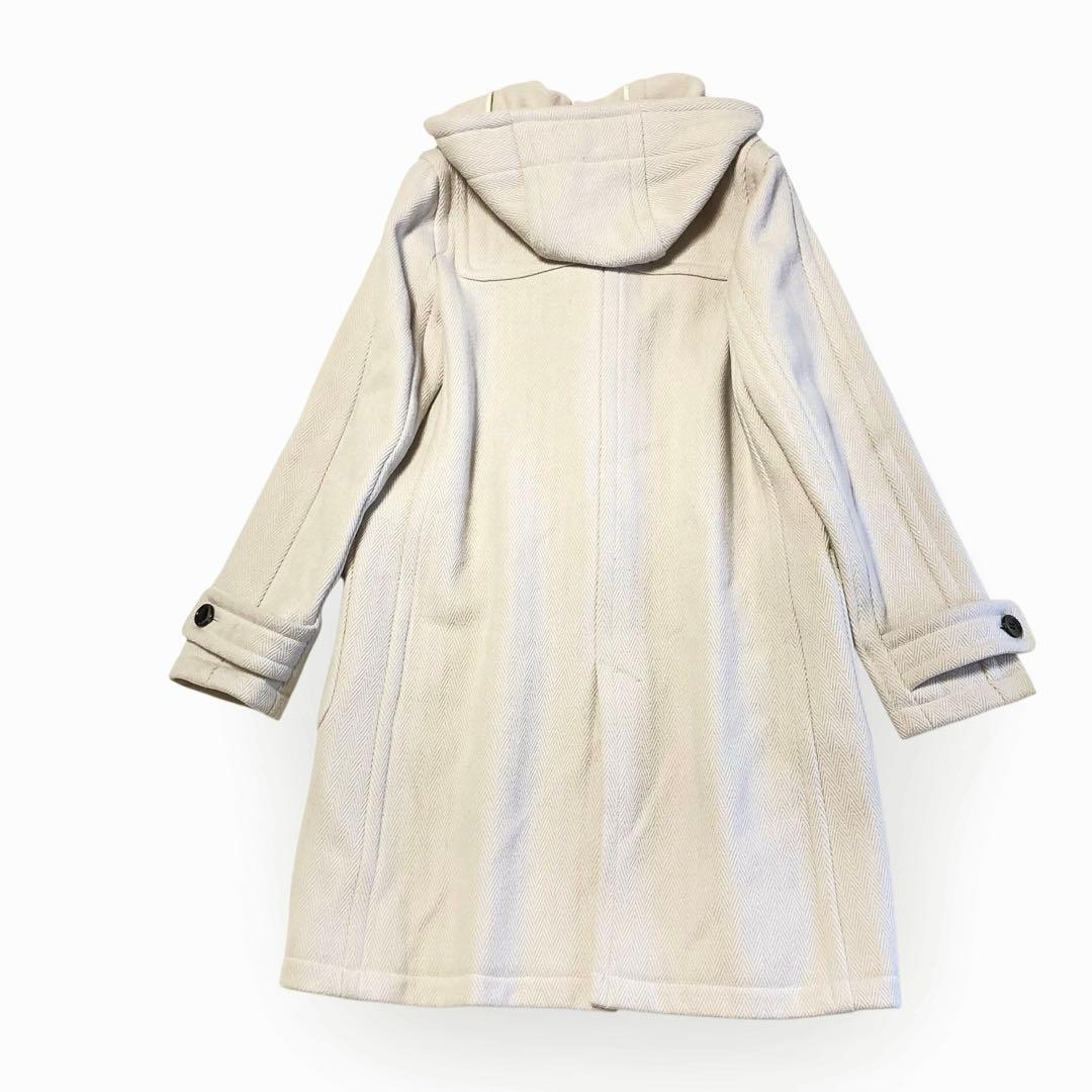美品✨INED ヘリンボーン L ダッフルコート アイボリー ロング ウール