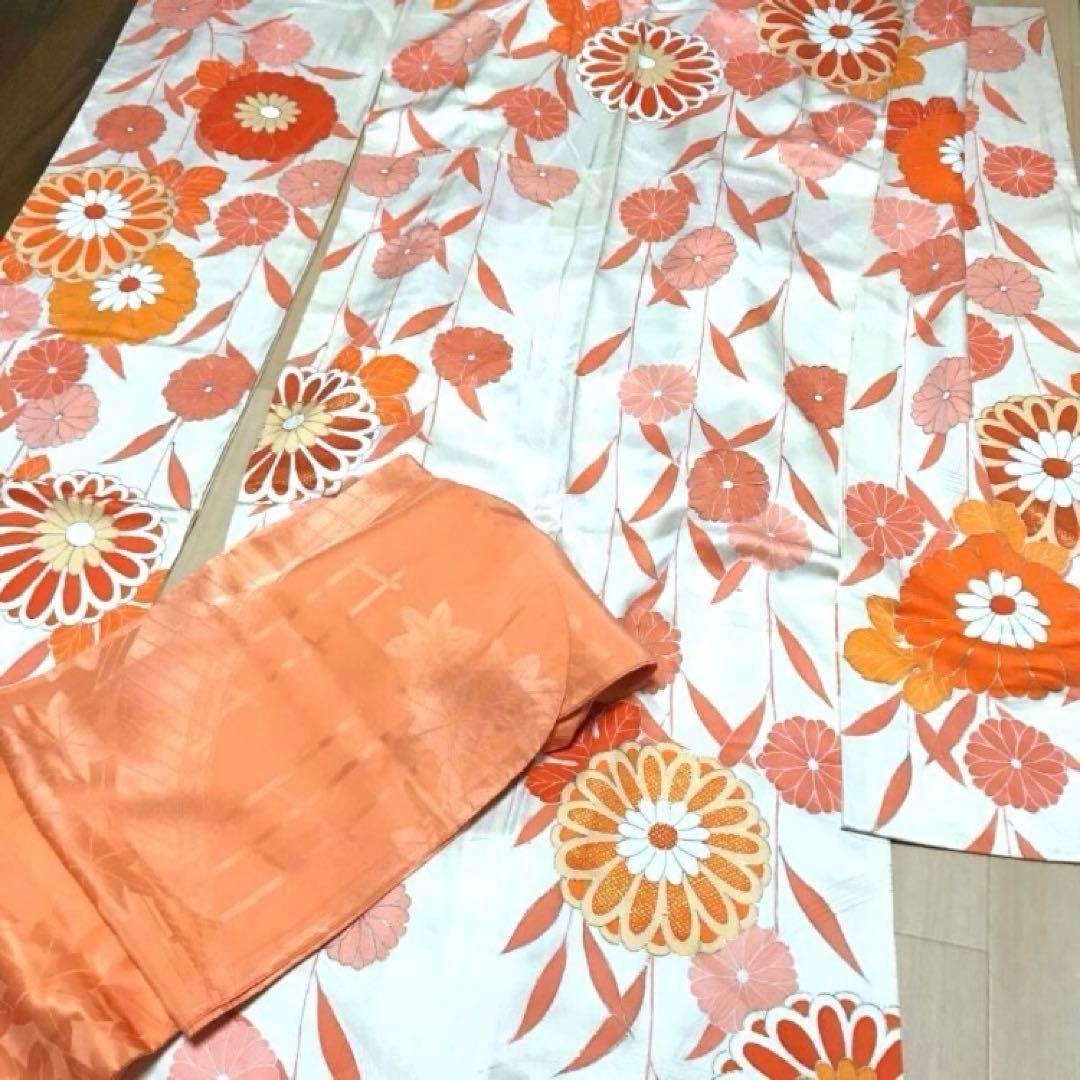 m*i様 振袖・長襦袢セット 長袖　成人式に　女物　仕立て上がり　正絹　花柄