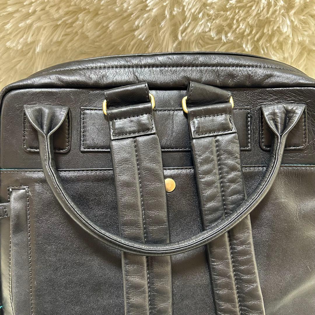 BIZ+U 本革 2way レザーリュック 通勤リュック 黒 A4対応 日本製