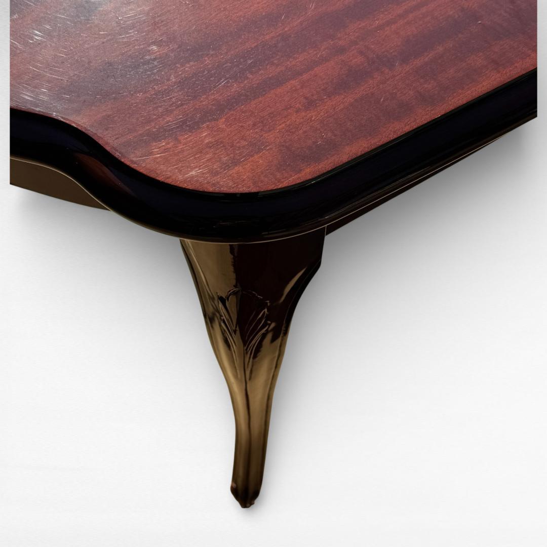 イタリア製 象嵌 猫脚 ダイニングテーブル 幅170 クラシック 上品