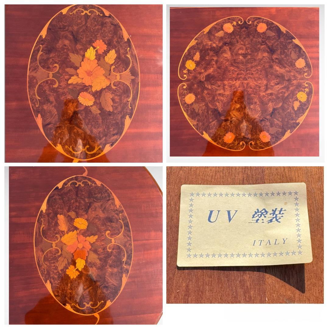 イタリア製 象嵌 猫脚 ダイニングテーブル 幅170 クラシック 上品