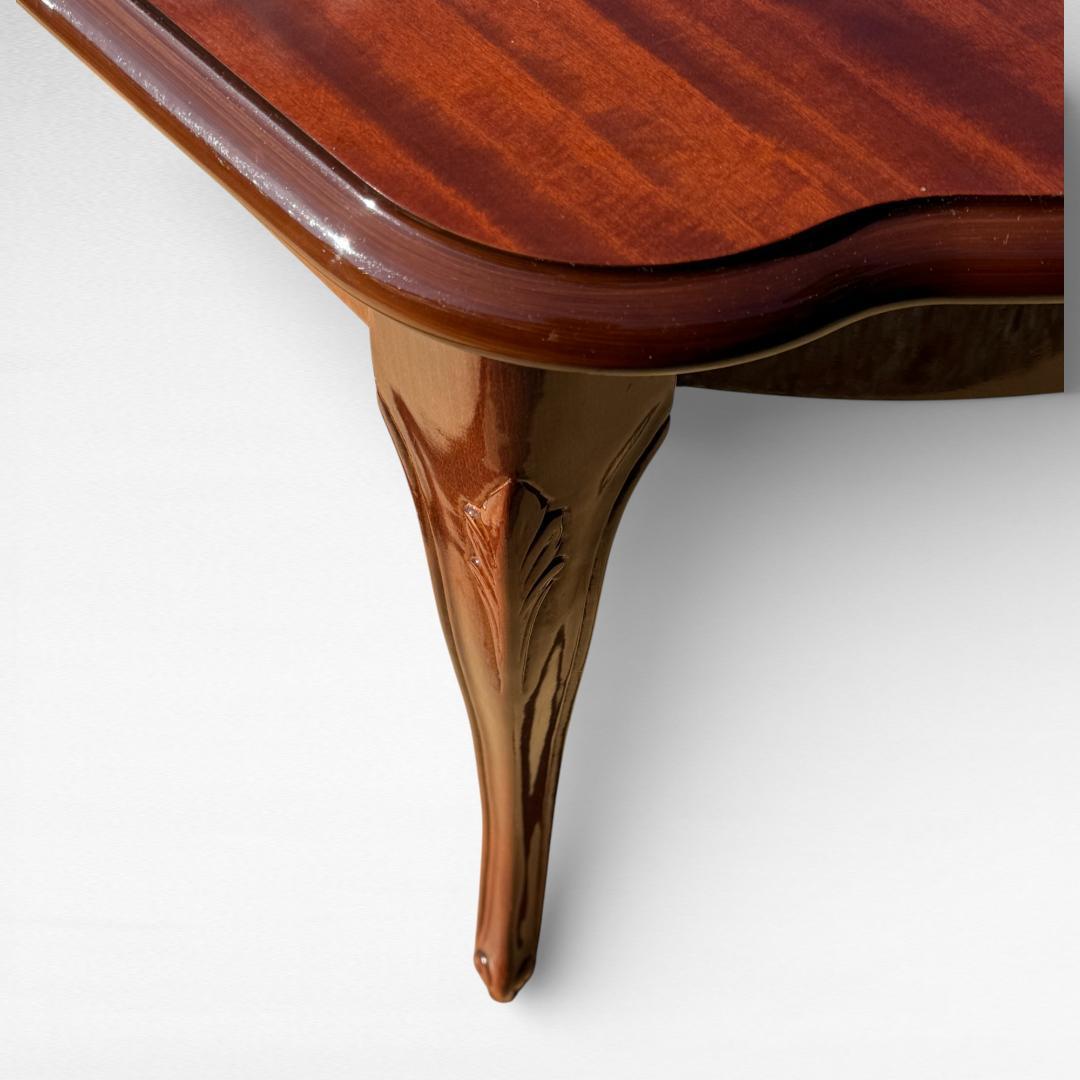 イタリア製 象嵌 猫脚 ダイニングテーブル 幅170 クラシック 上品