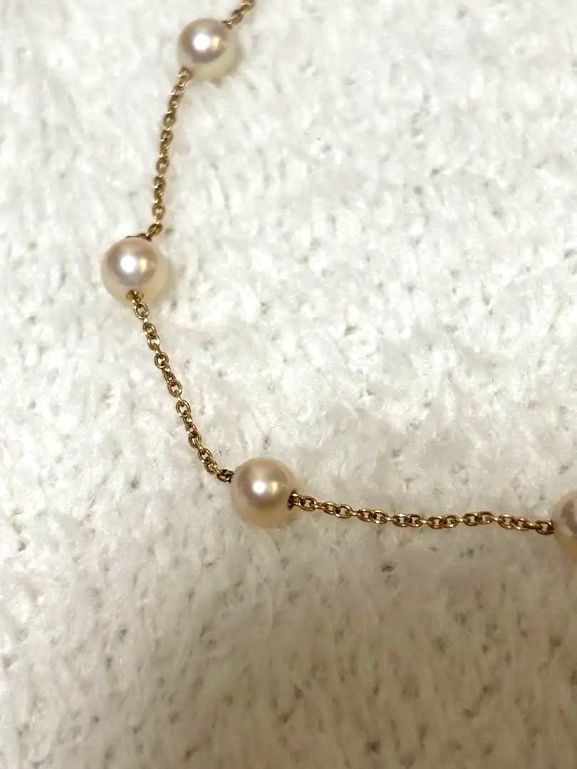 K18ブレスレット　ミニパール　ゴールドブレスレット18cm 18金