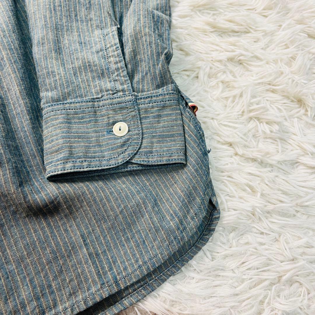 トップス MOMOTARO JEANS Gacha Pocket Stripe shirt